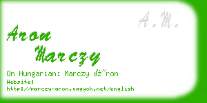 aron marczy business card